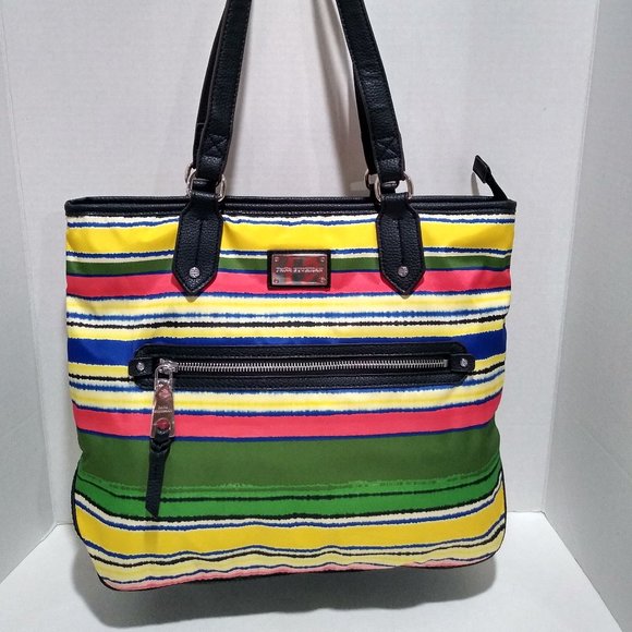 Dana Buchman Striped Tote Bag - Picture 1 of 13